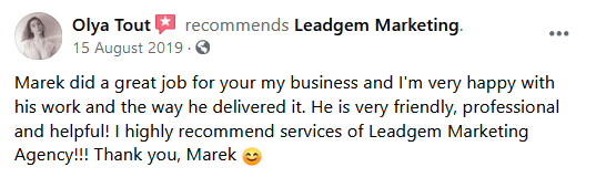 Lead Gem Client Review - Olya